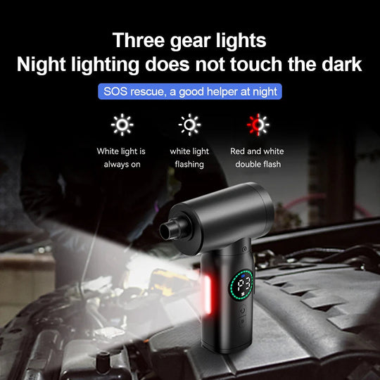 Tragbarer Akku Staubsauger 2-in-1 Kabellos mit LED-Licht für Zuhause und Auto 4