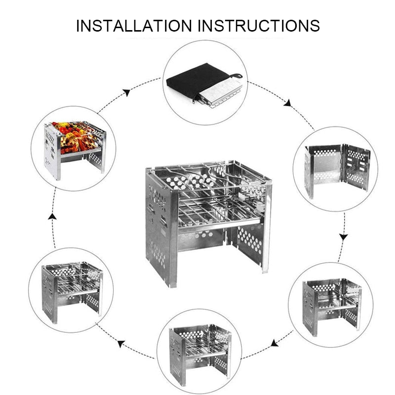 Tragbarer Grill für den Außenbereich – Ideal für Garten, Camping und Picknick 4