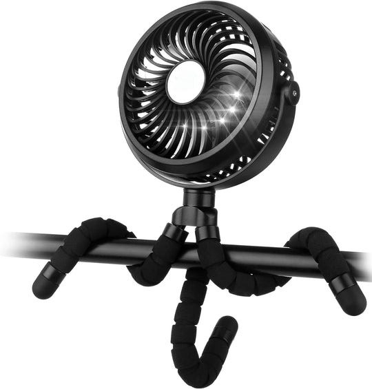 Tragbarer Kinderwagenventilator Mit Flexiblem Stativ Und 3 Geschwindigkeitsstufen 0
