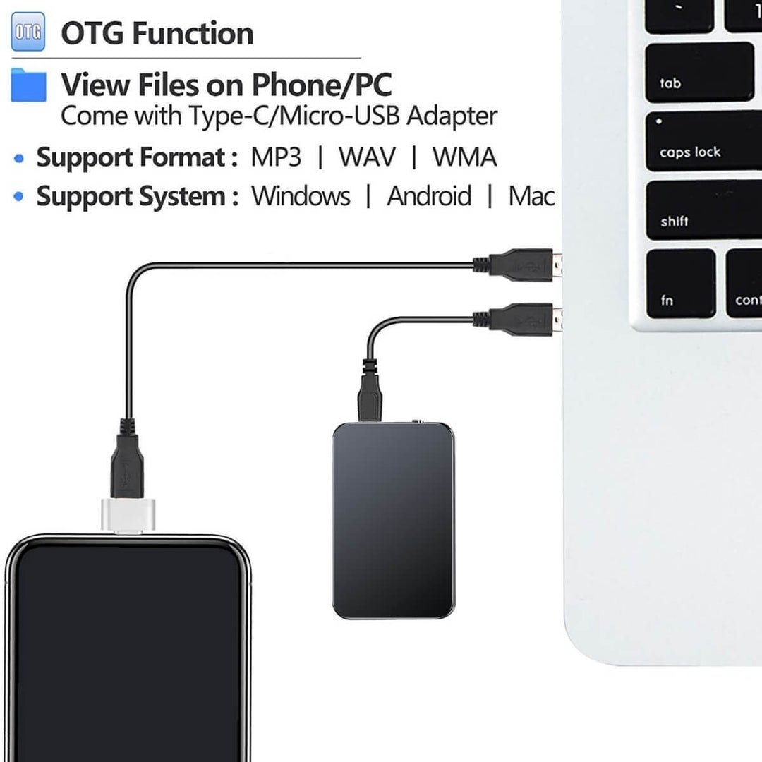 Tragbarer Mini Sprachrecorder mit 64GB und Hoher Aufnahmequalität 7