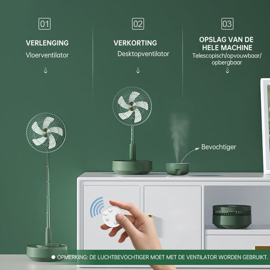 Tragbarer Tischventilator Leise Mit Teleskopdesign Und Akku, Höhenverstellbar, 3 Geschwindigkeitsmodi 15