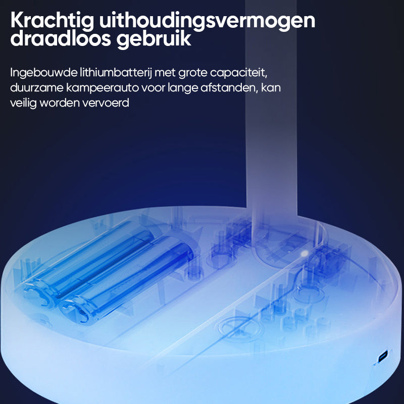 Tragbarer Tischventilator Leise Mit Teleskopdesign Und Akku, Höhenverstellbar, 3 Geschwindigkeitsmodi 8