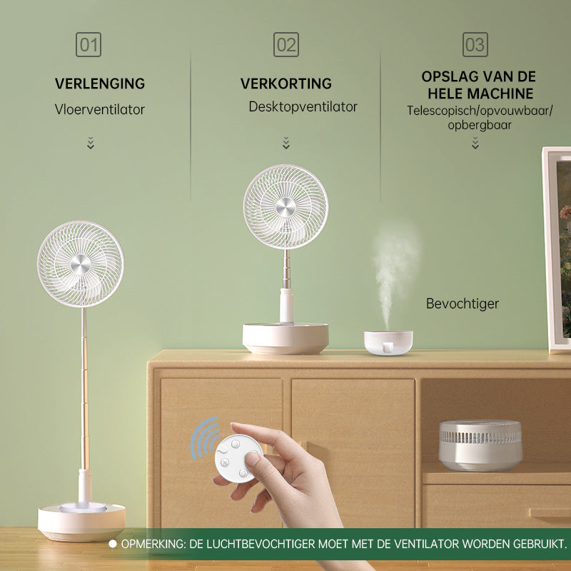 Tragbarer Tischventilator Leise Mit Teleskopdesign Und Akku, Höhenverstellbar, 3 Geschwindigkeitsmodi 9