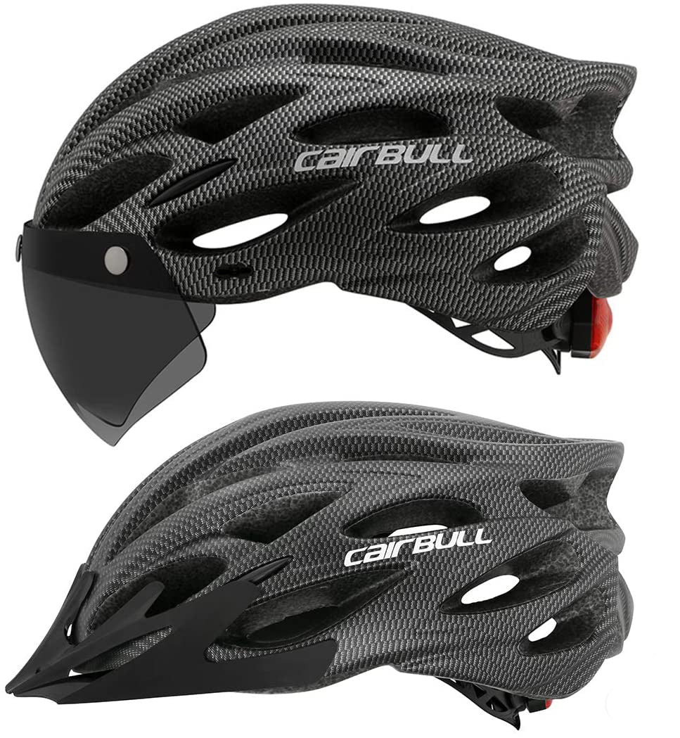 Unisex Fahrradhelm mit integriertem Rücklicht und Visier 1