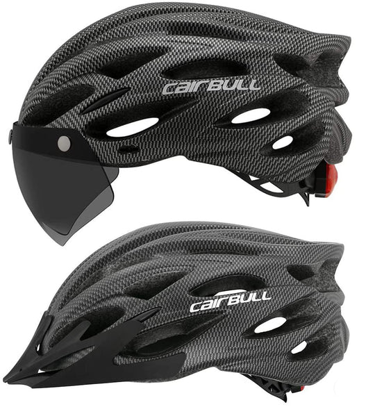 Unisex Fahrradhelm mit integriertem Rücklicht und Visier 1