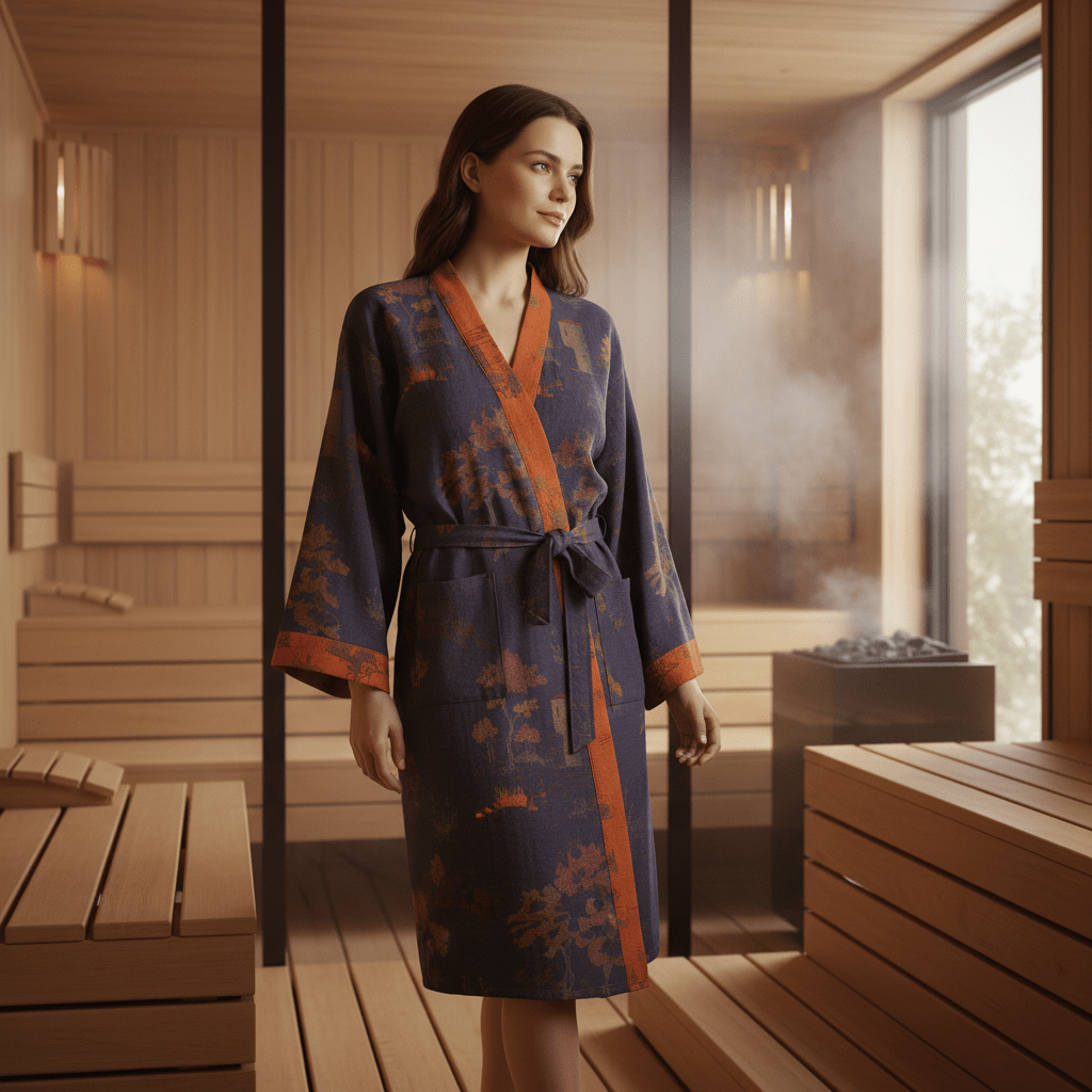 Unisex Kimono-Bademantel Vintage Stil 0