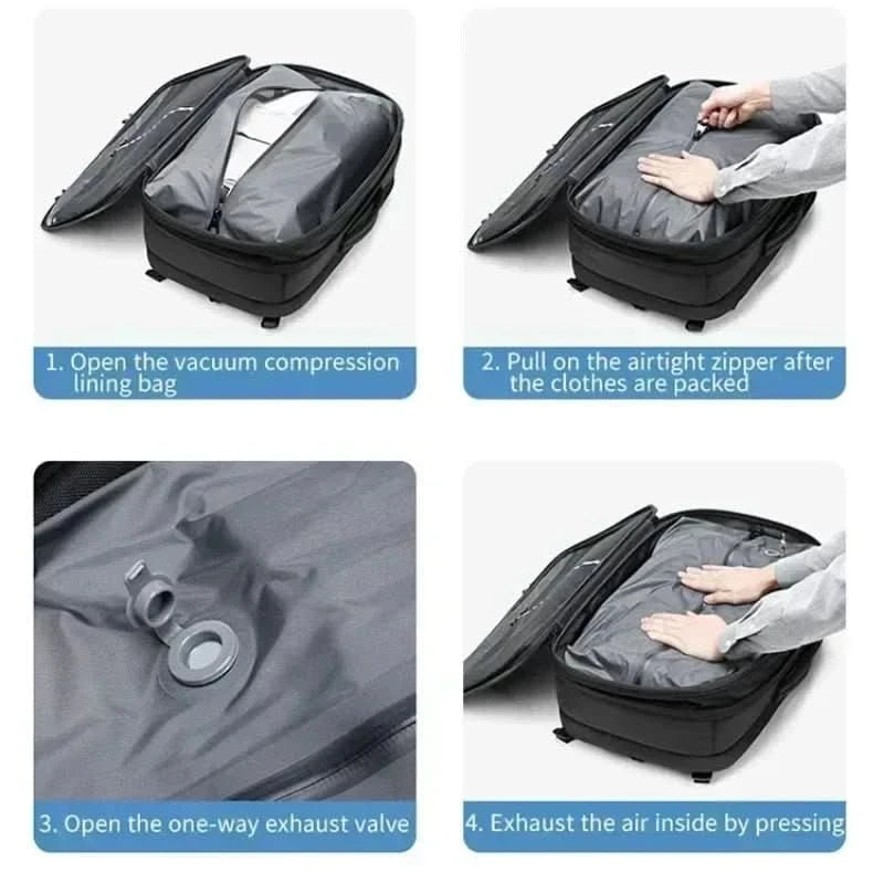 Unisex Laptop Rucksack Komprimierbar mit 17 Zoll Laptopfach für Reisen und Business 4