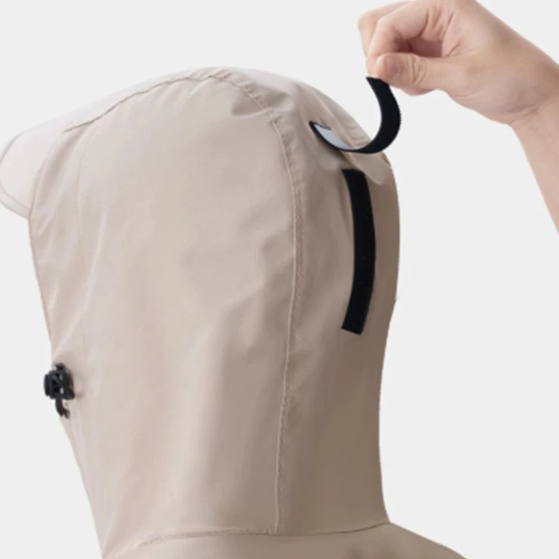 Unisex Regenmantel Lang Oxford Gewebe Wasserdicht mit Kapuze 4