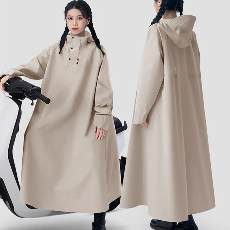 Unisex Regenmantel Lang Oxford Gewebe Wasserdicht mit Kapuze 6