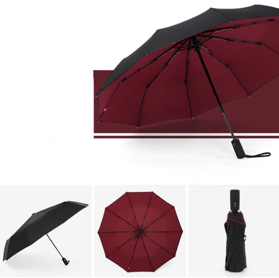 Unisex Regenschirm Windfest Automatisch Kompakt für Alle Wetterlagen 10