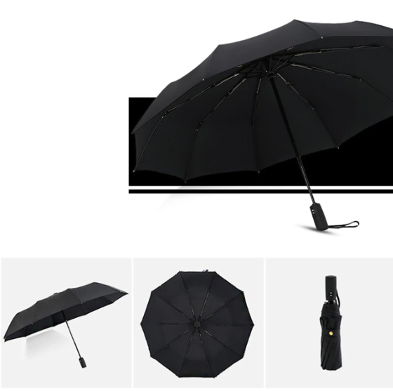 Unisex Regenschirm Windfest Automatisch Kompakt für Alle Wetterlagen 9