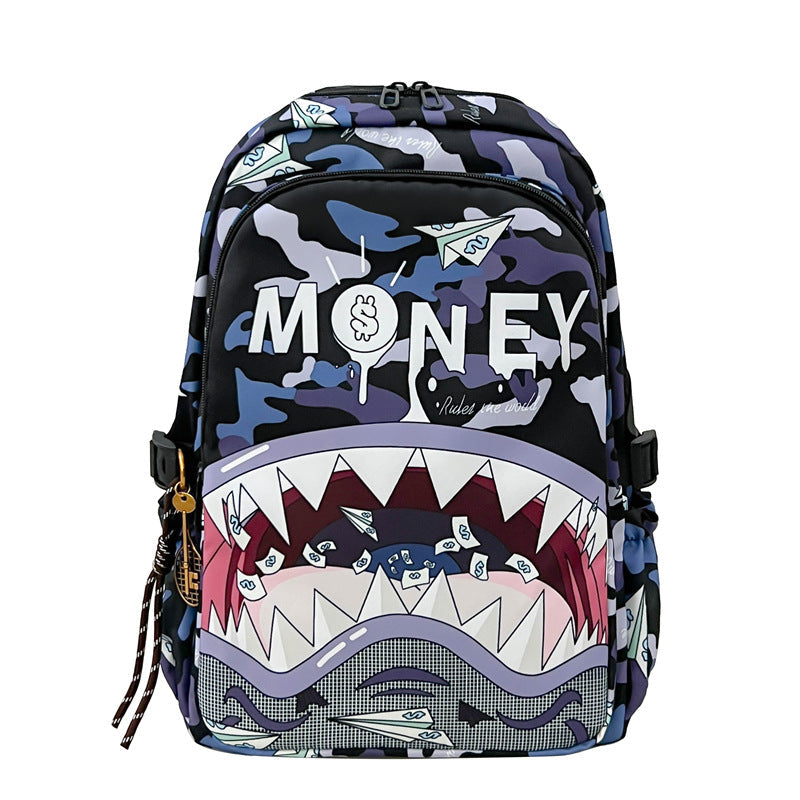 Unisex Rucksack Cartoon Hai Motiv Verspielt 3
