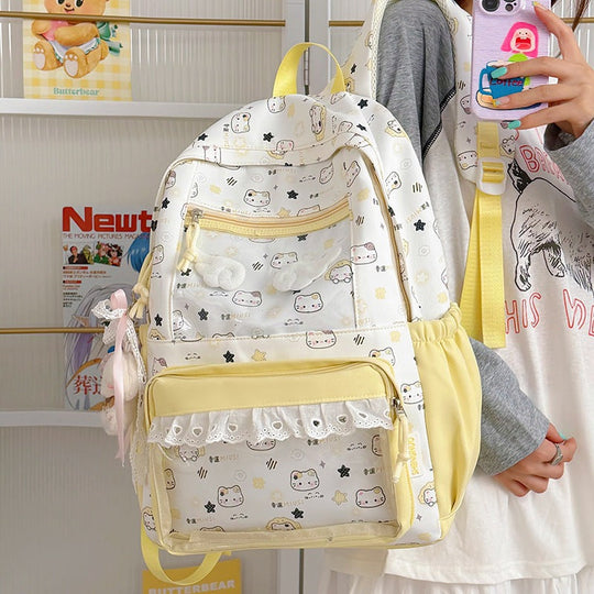 Unisex Rucksack mit verspieltem Cartoon-Motiv 3