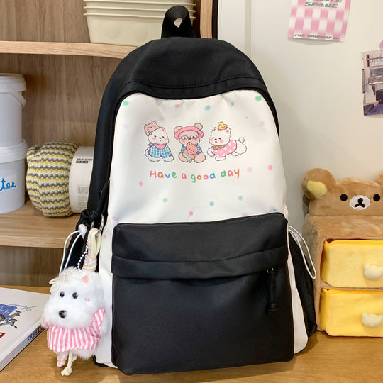 Unisex Rucksack mit verspieltem Charakter-Print 3