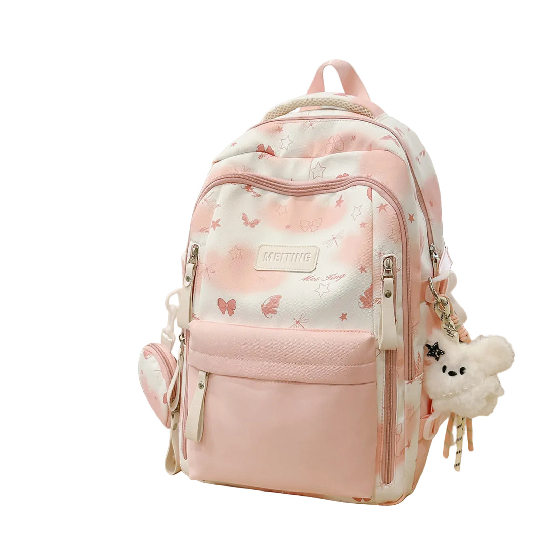 Unisex Schulrucksack mit verspieltem Muster 0