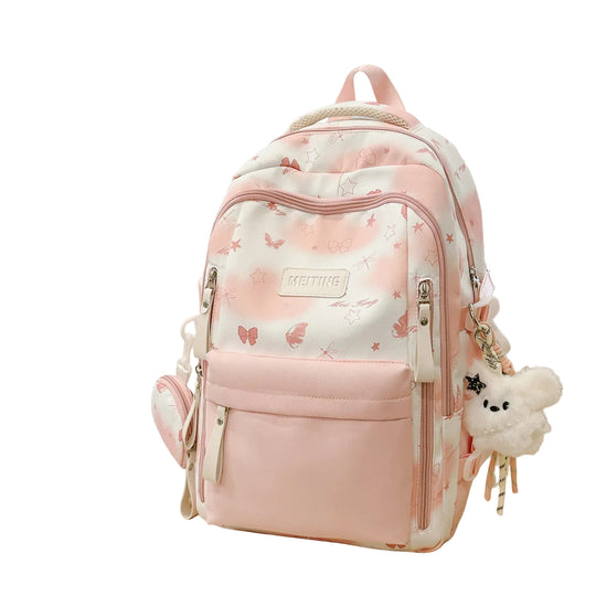 Unisex Schulrucksack mit verspieltem Muster 0