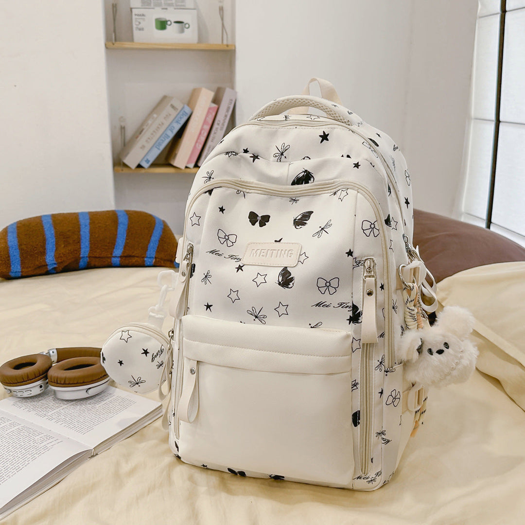 Unisex Schulrucksack mit verspieltem Muster 1