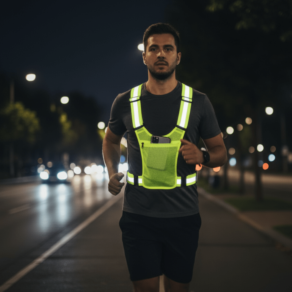 Unisex Sicherheitsweste mit Reflektoren für Laufen und Radfahren 0