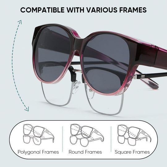 Unisex Sonnenbrille Fit Over Cat-Eye Design mit Polarisierenden Gläsern 8