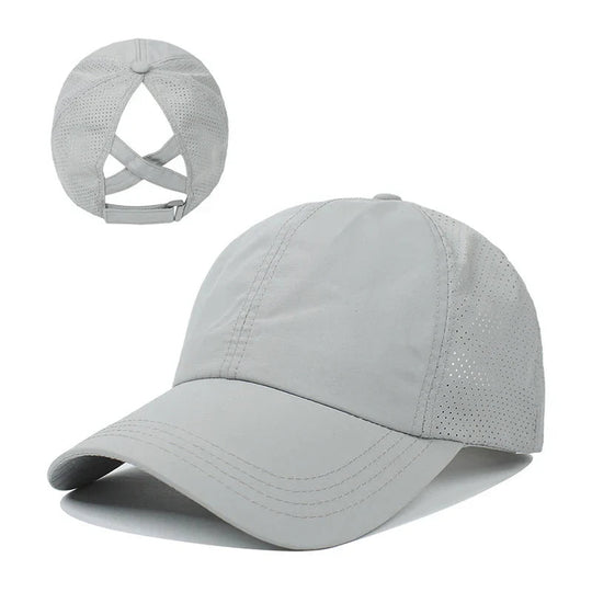 Unisex Sport-Basecap Mit Verstellbarem Verschluss Und Pferdeschwanzöffnung 0