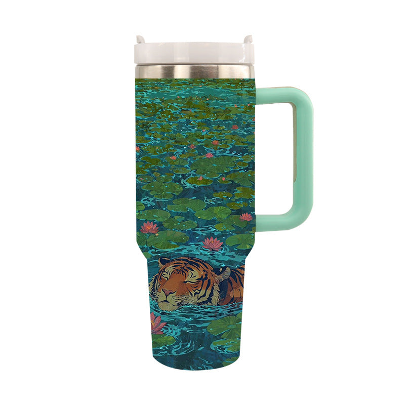 Unisex Thermo Trinkbecher mit Künstlerischem Design für Heiße und Kalte Getränke 0