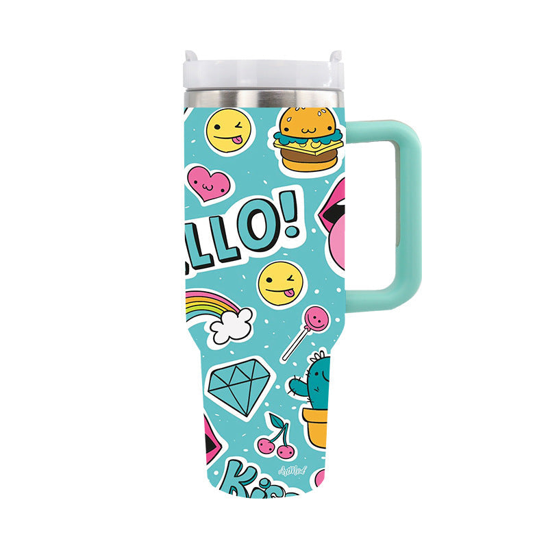 Unisex Thermo Trinkbecher mit Künstlerischem Design für Heiße und Kalte Getränke 6