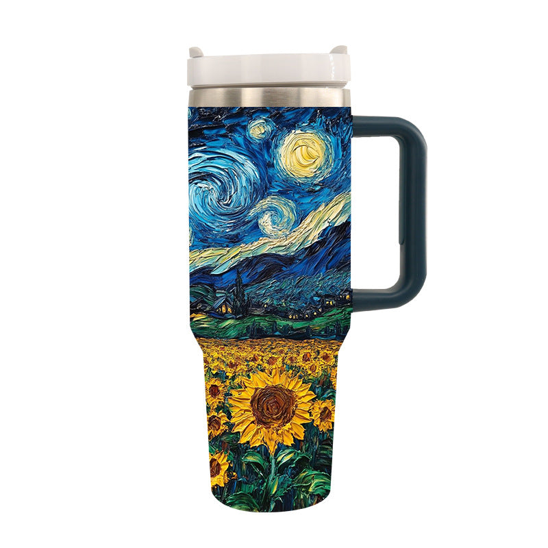 Unisex Thermo Trinkbecher mit Künstlerischem Design für Heiße und Kalte Getränke 7