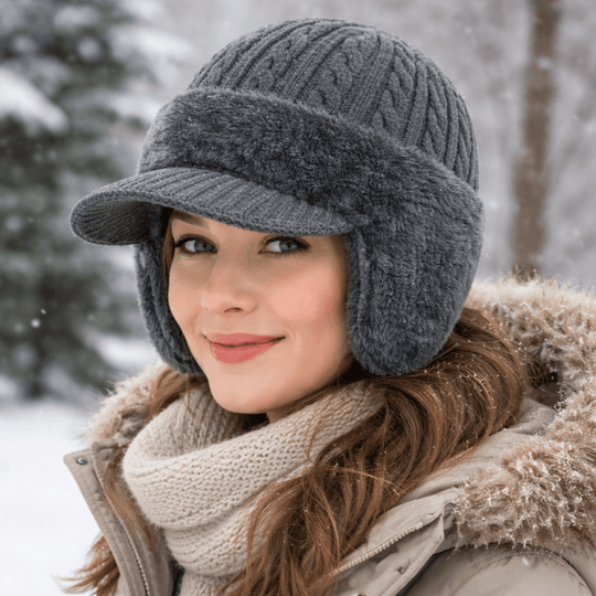 Unisex Wintermütze Trapper-Stil mit Ohrenschutz für kalte Temperaturen 0