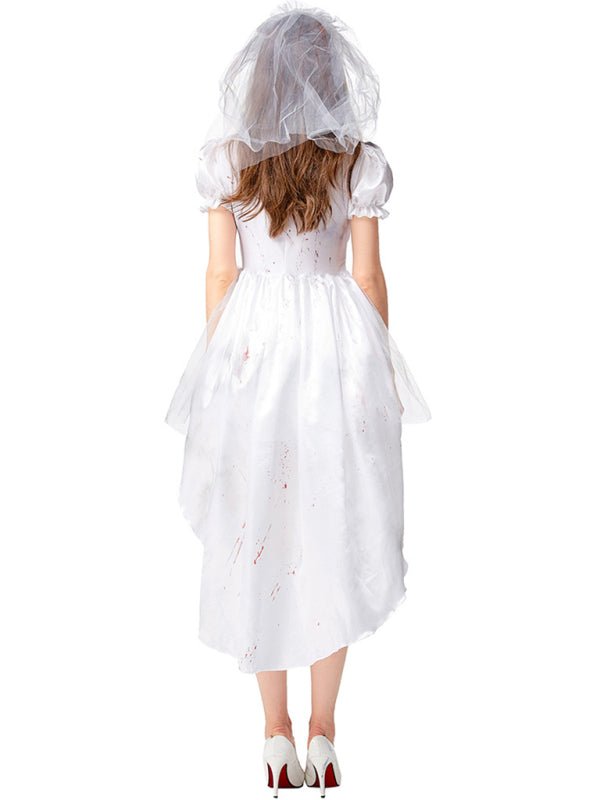 Vampirbraut Kostüm Mini mit Blutflecken für Halloween 2