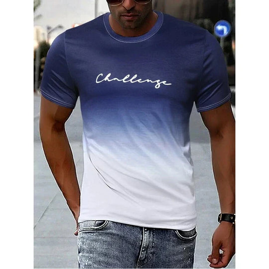 Variant image for Herren T-Shirt Vintage Farbverlauf 100% Baumwolle Bequeme Passform-48