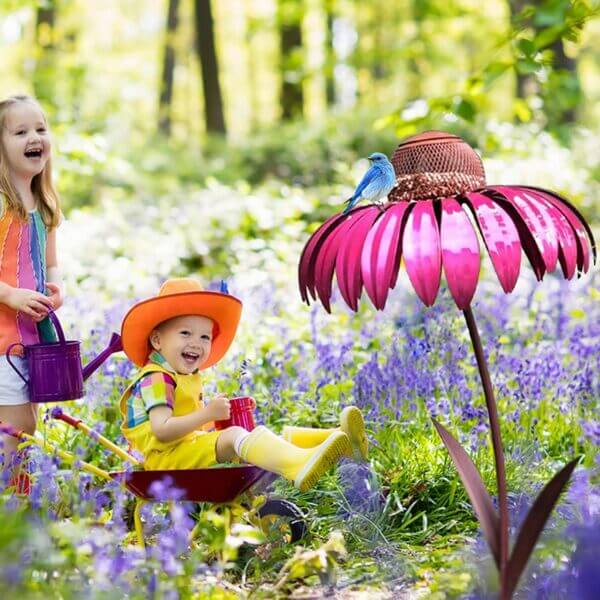 Vogelhaus Blumenform Verspielt für Garten und Terrasse 4