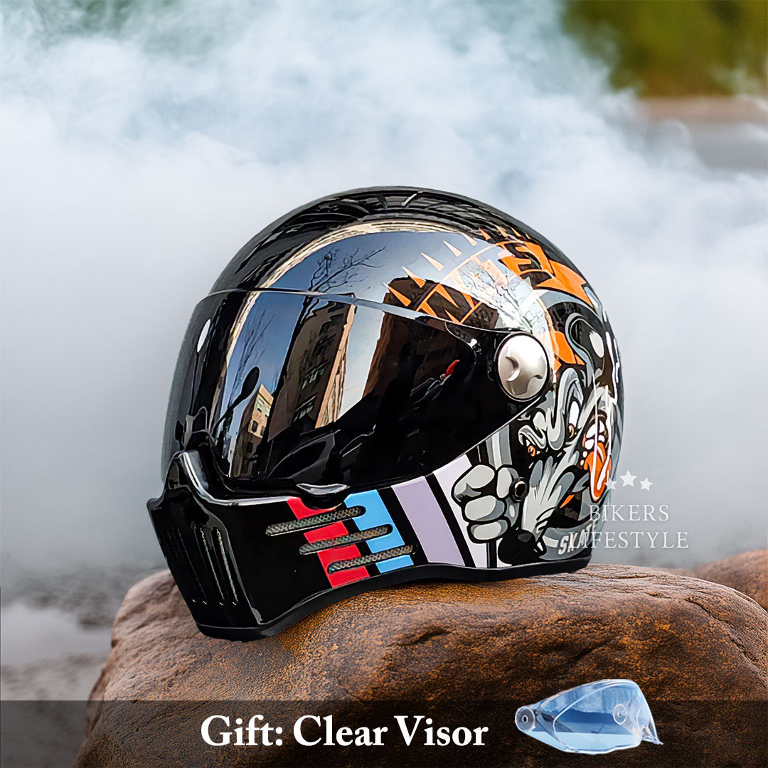Vollgesichts-Motorradhelm Integralhelm für Herren und Damen 8