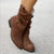 Damen Stiefel Niedriger Absatz Wildleder Warm Futter 4