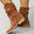 Damen Stiefel Niedriger Absatz Wildleder Warm Futter 3