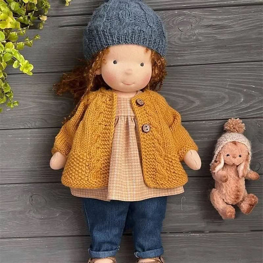 Waldorfpuppe mit Zubehör für Kinder 12