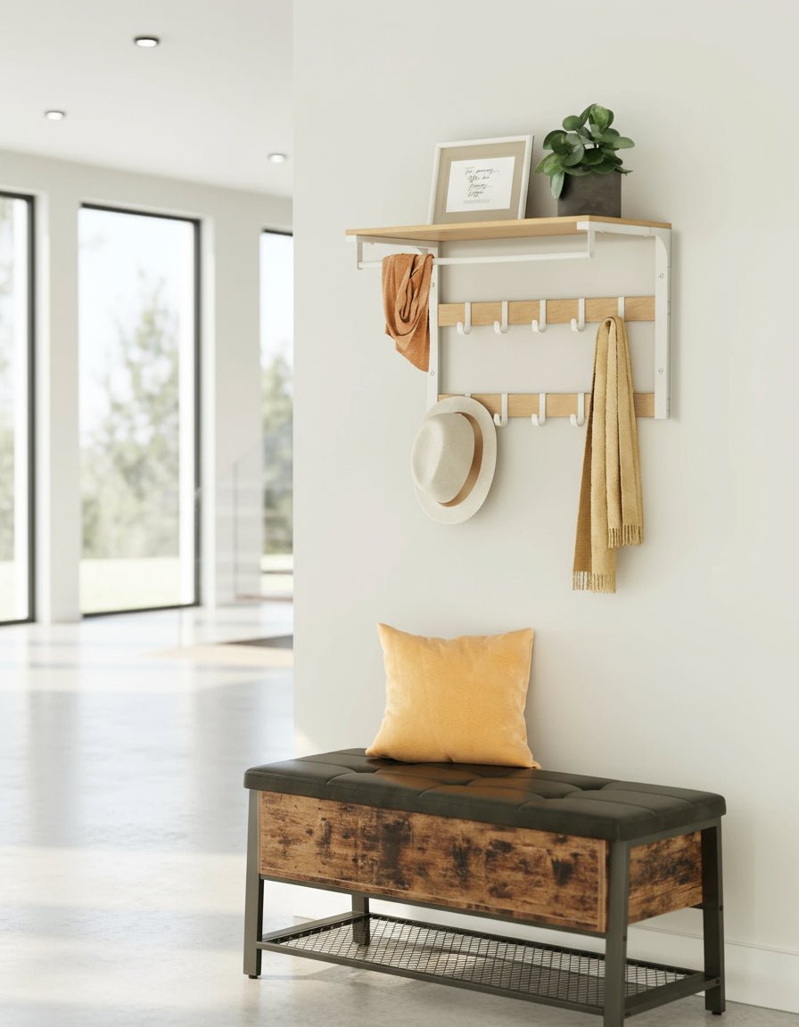 Wandgarderobe mit Regal und Haken für modernen Eingangsbereich 2