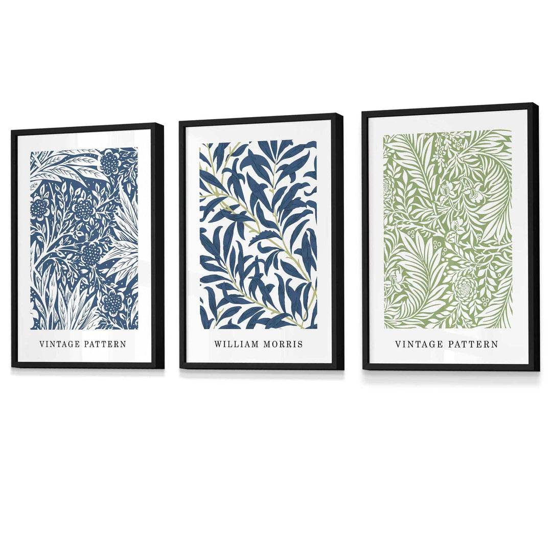 Wandkunst Set mit Vintage Blumenmotiven von William Morris 0