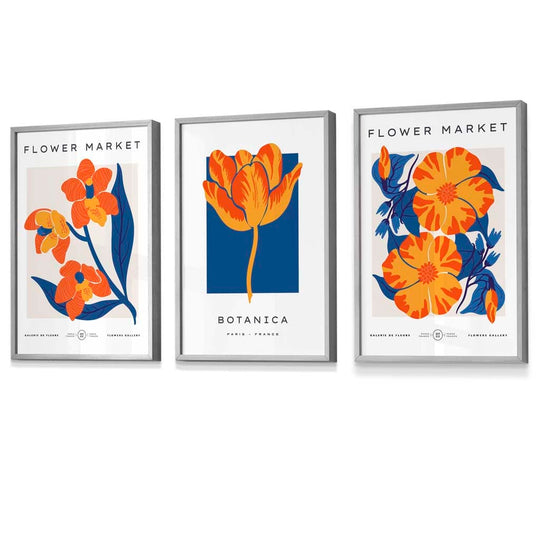 Wandkunstdrucke Set mit Blumenmotiven im Vintage-Stil 8