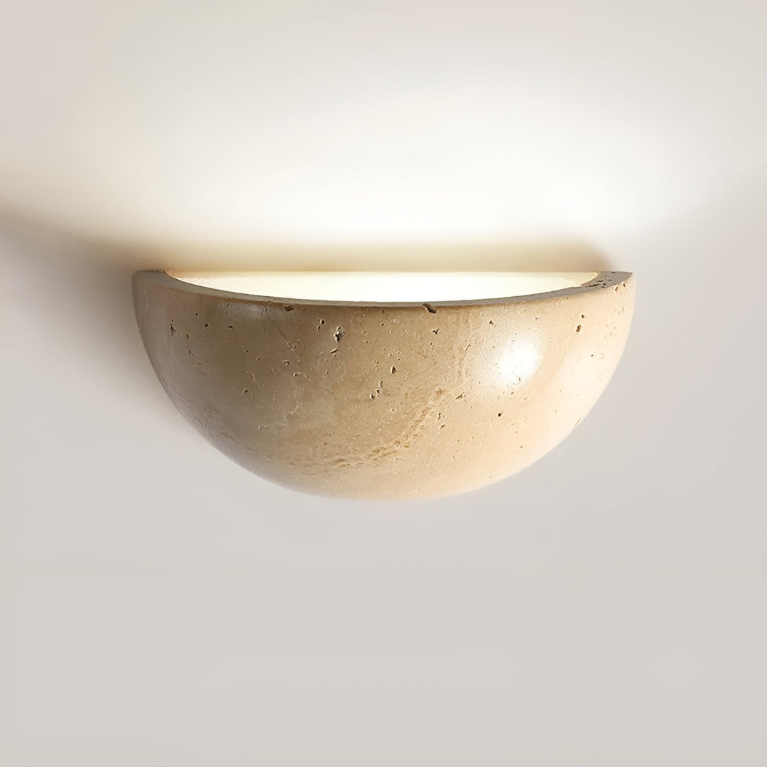 Wandleuchte Innen Halbrund im Wabi-Sabi Stil – LED Wandleuchte für modernes Interieur 0