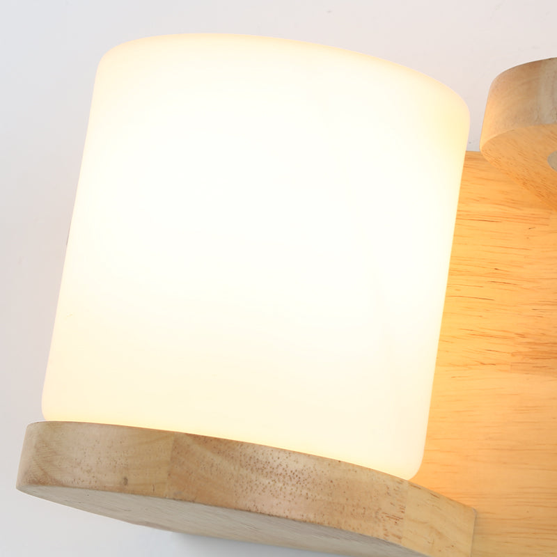 Wandleuchte aus Holz im Art-Deco-Stil mit Hydrokultur-Blumentopf 4