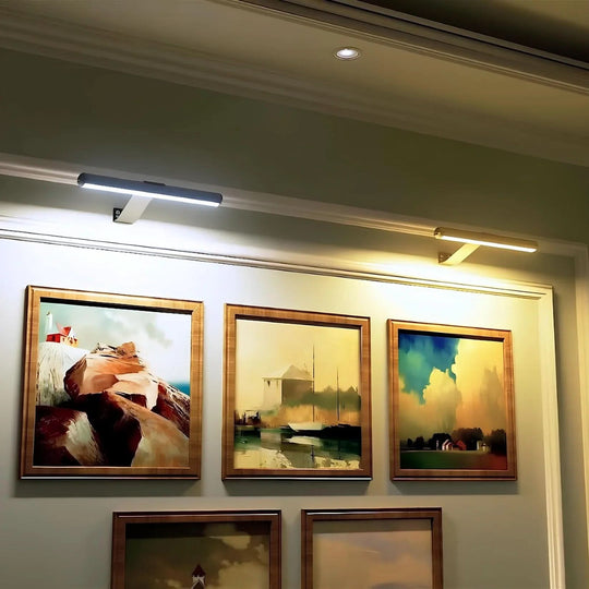 Wandleuchte für Kunstwerke Kabellos und Drehbar 8