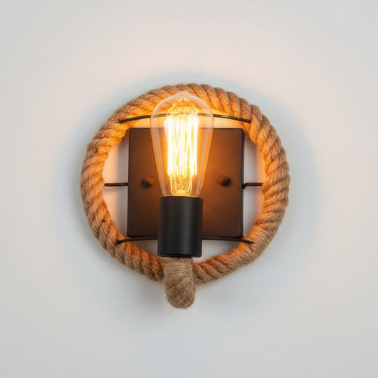 Wandleuchte im Vintage-Stil mit Seil 0
