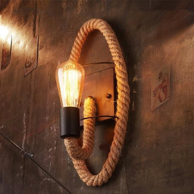 Wandleuchte im Vintage-Stil mit Seil 1