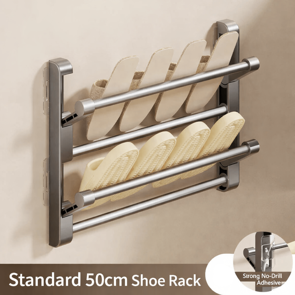 Wandmontiertes Schuhregal mit integriertem Ablaufsystem 6