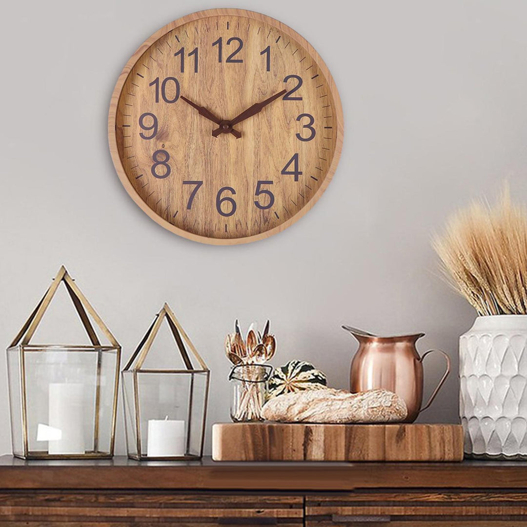 Wanduhr Modern Quarzwerk mit Einzigartiger Holzmaserung für Stilvolles Wohnen 1