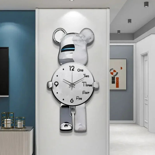 Wanduhr mit Bärenmotiv und LED-Beleuchtung für Kinderzimmer 3