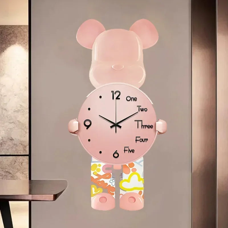 Wanduhr mit Bärenmotiv und LED-Beleuchtung für Kinderzimmer 6