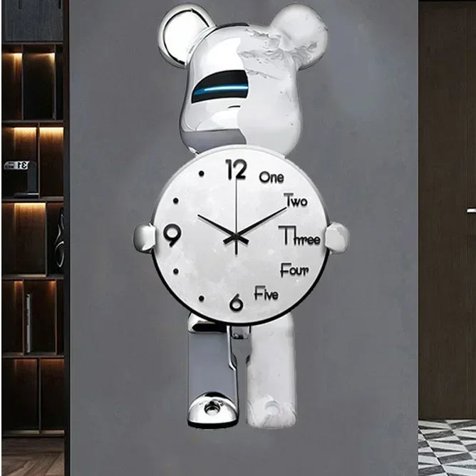 Wanduhr mit Bärenmotiv und LED-Beleuchtung für Kinderzimmer 7