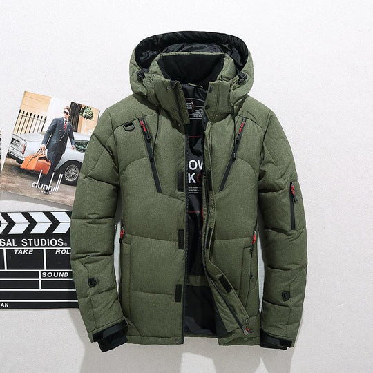 Warme Dicke Kapuzen-Pufferjacke