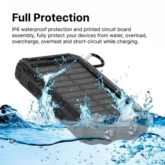 Wasserdichte Solar-Powerbank mit Dual-USB-Anschlüssen 5